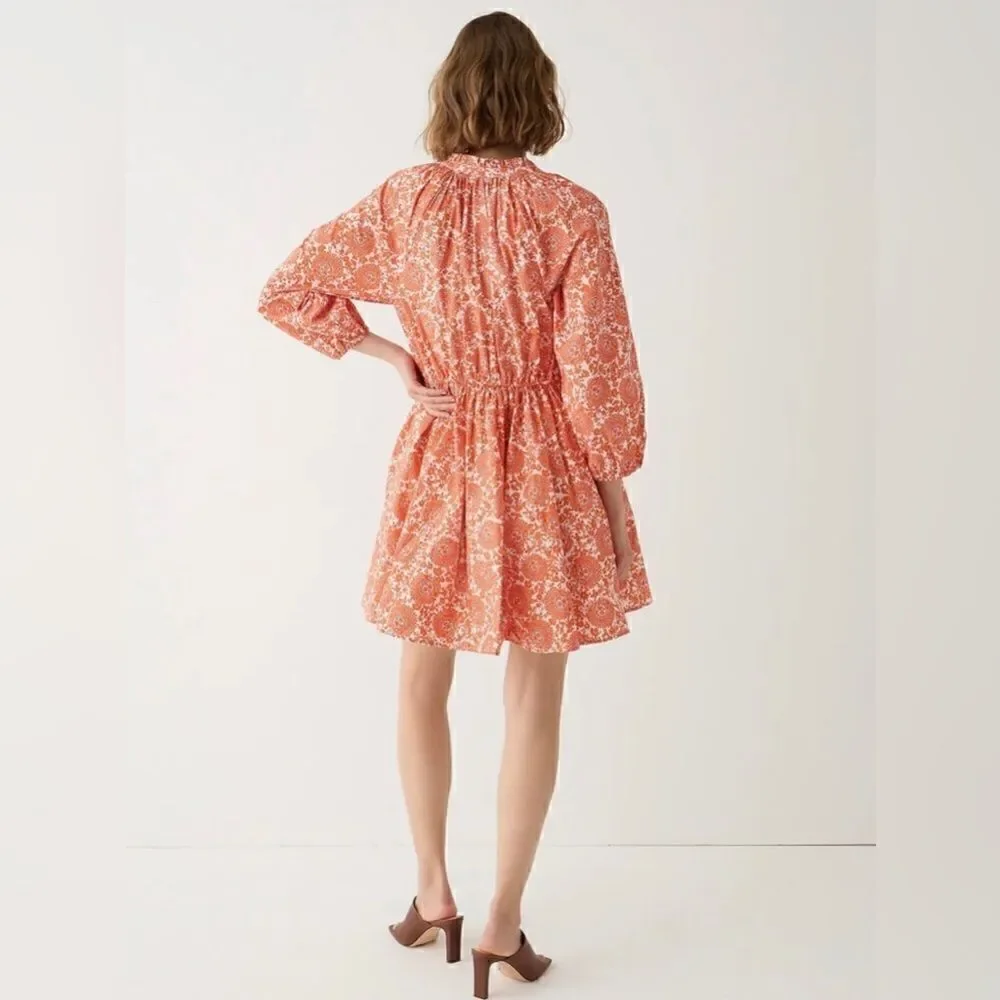 J.Crew Ruffle Collar Dress in Cotton Poplin Floral Bouquet Size S